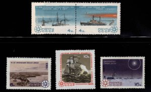 Russia Scott 3106-3110 MNH** Arctic exploration stamp set