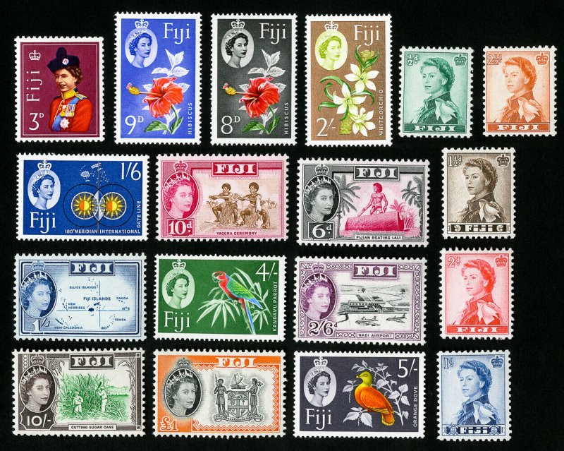 Fiji Stamps # 163-75 VF OG LH Catalog Value $46.00