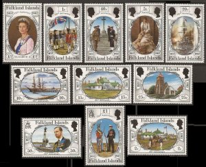 Falkland Islands 1983 Sc#360/370 British Occupation Sesquicentennial Set 11 MNH