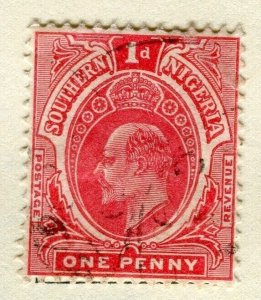 SOUTH NIGERIA; 1907 early classic Ed VII issue fine used 1d. value