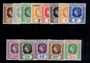 LEEWARD ISLANDS QEII SG126-138, 1954 SHORT set, M MINT. Cat £44.