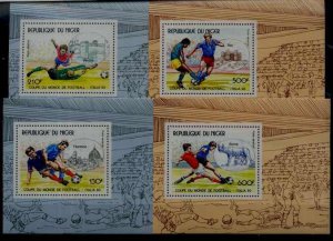 Niger C382-85 MNH imperf.s/s Football-90