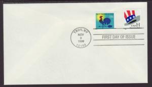 US H Hat 1998 Uncacheted U/A FDC BIN