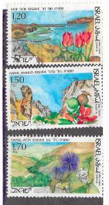 Israel #1154-1156 Flowers and Landscapes (U)  CV $1.65