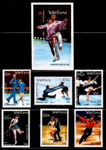 LAOS Scott 915-921 MNH** 1992 Winter Olympic set