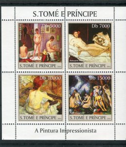 Sao Tome & Principe 2004 FAMOUS Nudes Paintings Sheet Perforated Mint (NH)