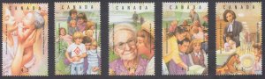 Canada - #1523a-e International Year of The Family Set of Five - MNH