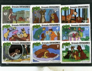 GRENADA GRENADINES 1981 DISNEY CHRISTMAS SET OF 9 STAMPS MNH  