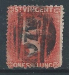 St. Vincent #23 Used 1sh Queen Victoria Wmk. 5 Perf 12 1/2 x 15