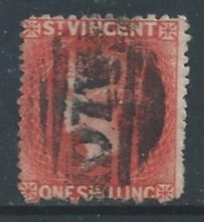 St. Vincent #23 Used 1sh Queen Victoria Wmk. 5 Perf 12 1/2 x 15