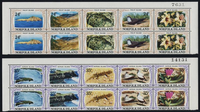Norfolk Island 288-9 Top Bock MNH Philip Island, Flowers, Birds, Lizards