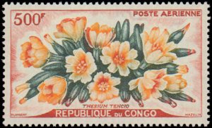 Congo, Democratic Republic #C2-C4, Complete Set(3), 1961, Flowers, Never Hinged