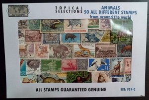World Wide - packet of 50 different stamps featuring Animals - Set F24-C