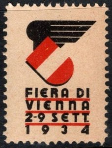 1934 Austria Poster Stamp  Vienna Fair From 2 To 9 September