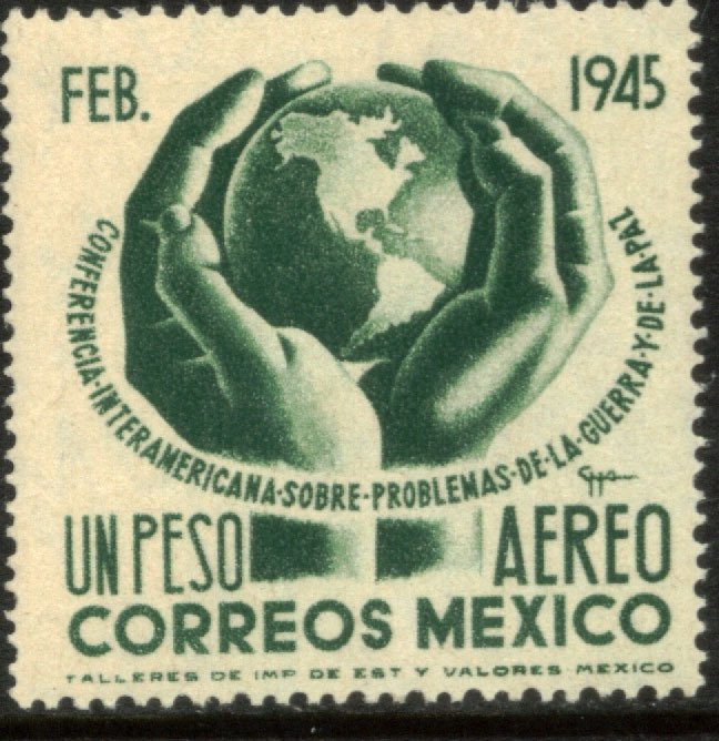 MEXICO C144, $1P Conference on War & Peace. UNUSED, H OG. F-VF.