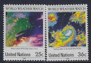 United Nations, Scott #550-551; World Weather Watch, MNH