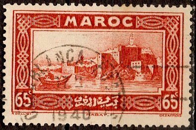 French Morocco 1933: Sc. # 136; Used Single Stamp