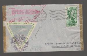 1934 Trieste Italy Rocket Mail Cover to England