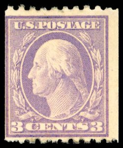 US Sc 489 F/Unused NO GUM - 1917 3¢ Vio (Type I) Washington