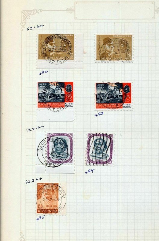 INDIA 1960s MH Used on Pages (60+Items) Top 357