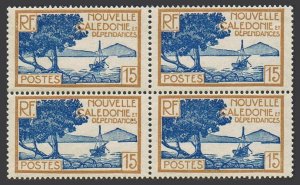 New Caledonia 141 block/4,MNH dry gum.Michel 141. Bay of Paletuviers Point,1928.