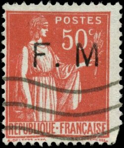 France Scott #M7a Used  Military Stamp  No Period After M