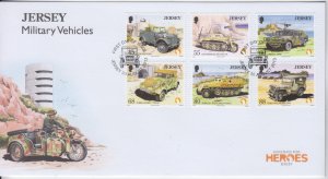 Jersey 2013,  Military Vehicles Set  of 6 on FDC