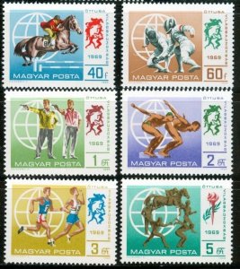 1969 Hungary 2537-2542 Sports - Athletics / Horseback Riding 5,50 €