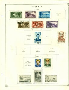 Viet Nam Collection on Scott Album Pages 1951-1975 23 pages, 170+ stamps M & U