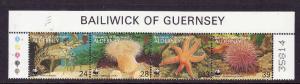 Guernsey-Alderney-Sc#69-Unused NH strip of 4-Marine Life-WWF-1993-