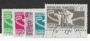 French Colonies Sc #B2-B6 used VF