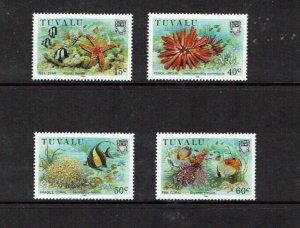 Tuvalu: 1986 Coral Reef, (1st series) , MNH set.