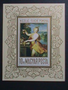 ​HUNGARY-FAMOUS NUDE ART PAINTING-POMONA- BY NICOLAS FOUCHE MNH S/S VERY FINE