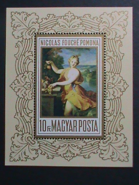 ​HUNGARY-FAMOUS NUDE ART PAINTING-POMONA- BY NICOLAS FOUCHE MNH S/S VERY FINE