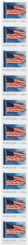 Scott #5342 US Flag Plate # Coil (PNC) of 10 Forever Stamps - MNH P#B2222