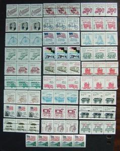 USA, Group of PNC Strips of 3 and Strips of 5