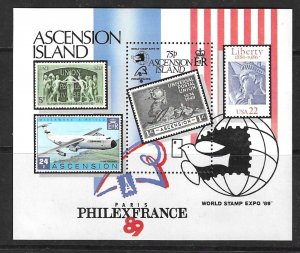 ASCENSION SGMS492 1989 PHILEXFRANCE 89MNH