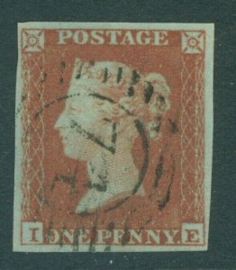 SG 8 1d red-brown plate 169 lettered IE. Very fine used 4 margin example 