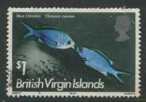 Virgin Is.- Scott 297 - QEII Definitives - Fish -1975 - FU - Single $1.00c Stamp