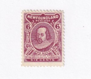 NEWFOUNDLAND # 92 VF-MLH 6cts LORD BACON FREE SHIPPING