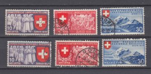 J48783 J LStamps 1939 switzerland set used #247-55 german italian