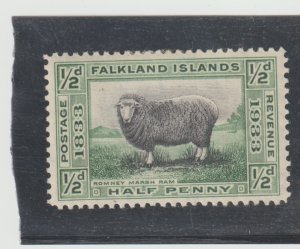 FALKLAND ISLANDS Scott #65 MLH 1933 ½p Romney Marsh Ram