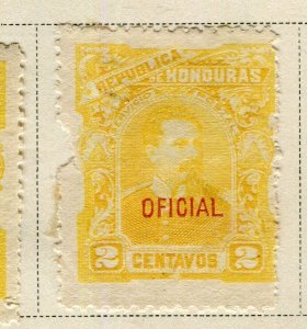 HONDURAS; 1891 early classic Official issue fine Mint hinged 2c. value