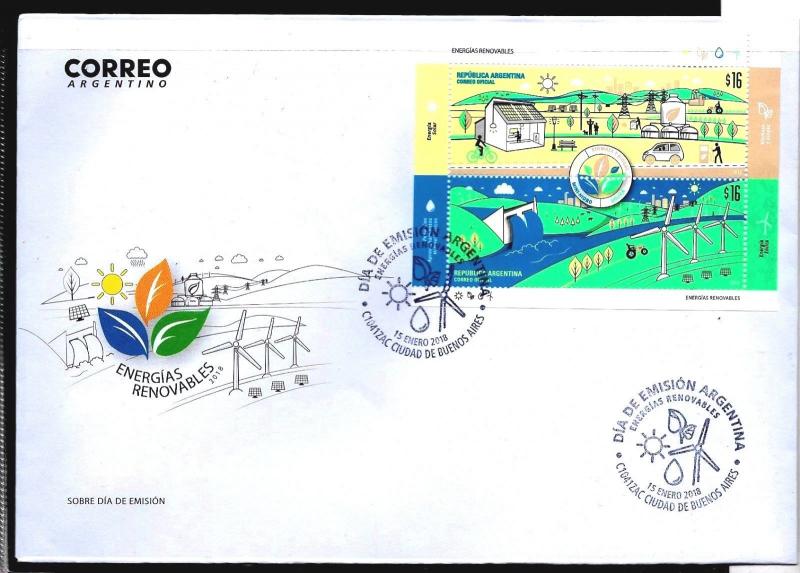 ARGENTINA 2018 ALTERNATIVE EOLIC SOLAR ENERGY S/SHEET YV 160 FDC