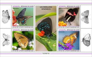 2023/07- GUINEA - POISONOUS BUTTERFLIES     4V  complet set    MNH **