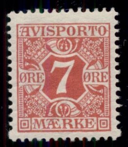 DENMARK #P3 (Ti3) 7ore Newspaper, og, NH, XF, Scott $64.00