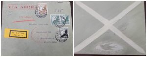 O)  GERMANY, LUFTPOST,  VIA AEREA,  SWASTIKA SUN, GLOBE AND EAGLE, CIRCULATED TO