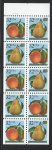 ALLY'S STAMPS US Scott #2488a 32c Peach/Pear - B/P [10] MNH [BP-60b]