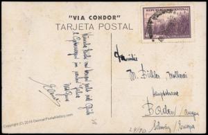 Argentina Stamp Germany Switzerland Condor Lufthansa Advertising Card 75780