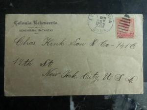 1906 Echeverria Cuba Vntage cover to New York USA